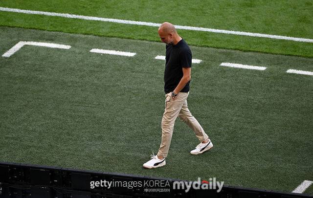 과르디올라 맨시티 감독은 FA컵에서 패하면서 무관에 그쳤다. 시즌 3위에 머물렀다. /게티이미지코리아