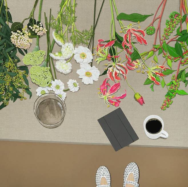 나에게, 2025, Acrylic on linen, 100x100cm *재판매 및 DB 금지