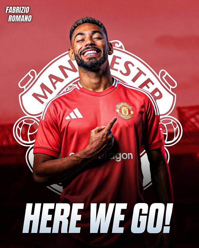 울버햄튼 마테우스 쿠냐의 맨체스터 유나이티드 유니폼 합성 사진. /사진=파브리치오 로마노 SNS 캡처