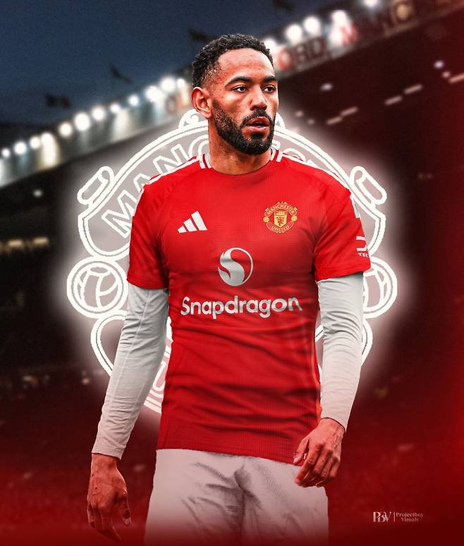 울버햄튼 마테우스 쿠냐의 맨체스터 유나이티드 유니폼 합성 사진. /사진=PBV SNS 캡처