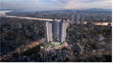 번영로 롯데캐슬 센트럴스카이 조감도. [롯데건설 제공]