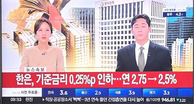 속보.jpg [속보] 한국은행 금리 0.25%p 인하