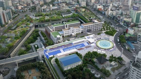 ‘광주 2025 세계양궁선수권대회’ 결승전이 6일간에 걸쳐 진행될 광주 동구 ‘5·18민주광장 가설 경기장’ 조감도.  광주 2025 세계(장애인)양궁선수권대회 조직위원회 제공