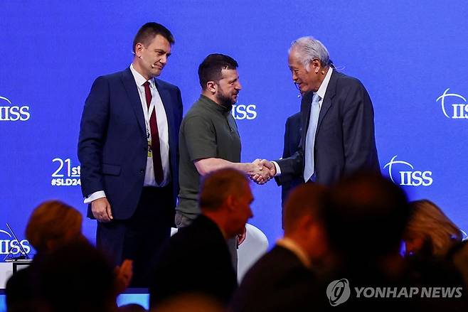 젤렌스키 우크라이나 대통령 참석한 2024년 샹그릴라 대화 [로이터 연합뉴스 자료사진. 재배포 및 판매 금지]