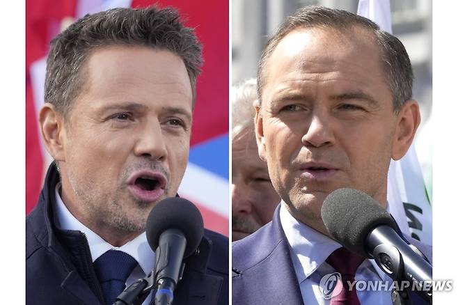 라파우 트샤스코프스키(왼쪽), 카롤 나브로츠키 [AP 연합뉴스 자료사진. 재판매 및 DB 금지]