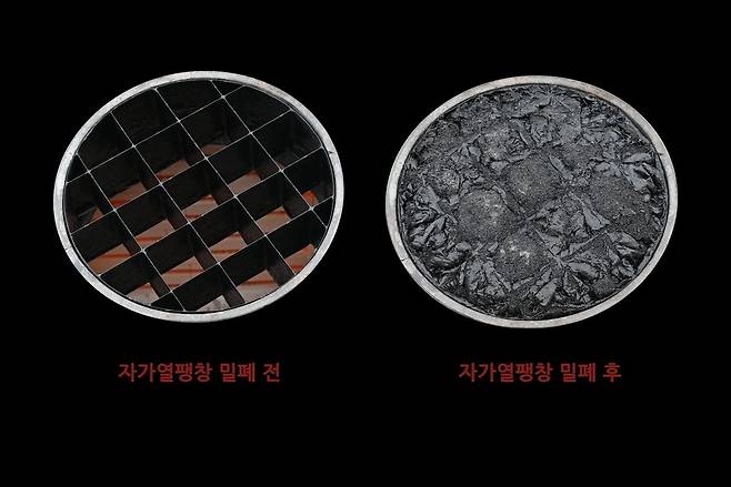 국일인토트가 패시브 댐퍼에 적용하는 내화채움소재는 화재발생시 스스로 팽창해 덕트 통로를 완전히 밀폐시키고, 1000도 이상 고온에 120분 이상 노출돼도 반대편 표면 온도를 법적 기준치보다 두배이상 낮은 온도로 유지하는 성능인증시험을 통과했다. 국일인토트 제공