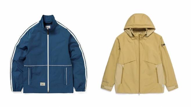 (왼쪽부터) 고어텍스 윈드스토퍼 소재가 적용된 디스이즈네버댓의 '고어텍스 윈드스토퍼 트랙 자켓', 내셔널지오그래픽의 '아틀라스 윈드스토퍼 2L 블록 자켓'/사진제공=각 사
