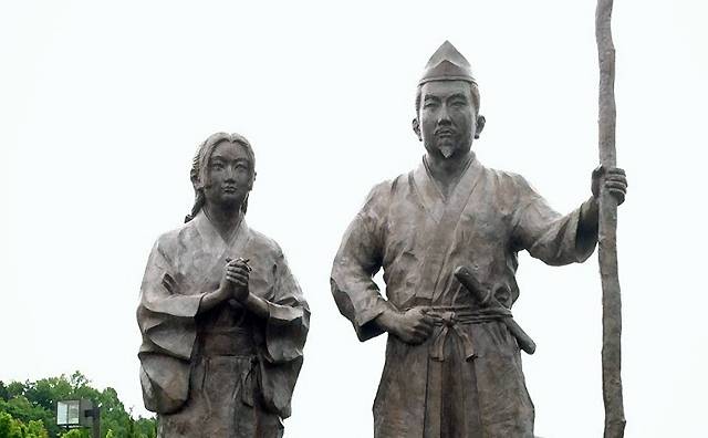 호조 마사코와 그의 남편 미나모토노 요리토모.  [출처 PHP연구소]