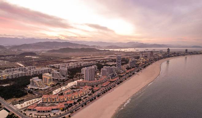 북한 원산갈마해안관광지구 전경. 연합뉴스