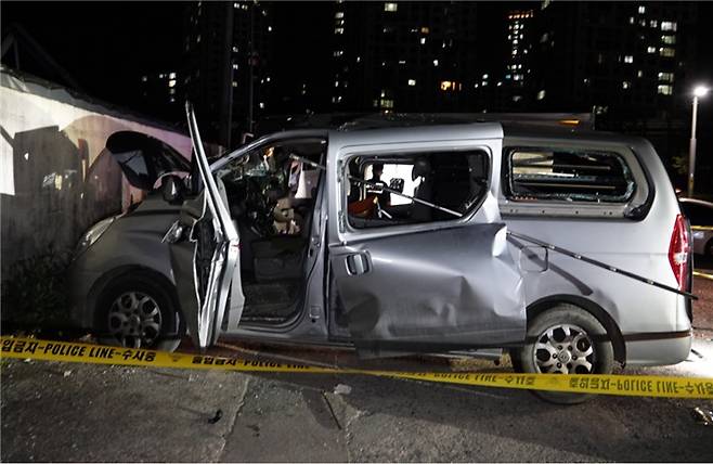 새종시 금남면 승합차 폭발사고 현장. (세종시소방본부 제공. 재판매 및 DB금지)