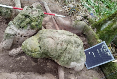 사람 얼굴이 모티브인 것으로 추정되는 마야 조각품 연합뉴스