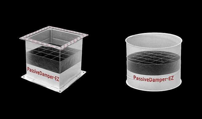 자가 열팽창 밀폐형 내화기술로 개발한 ‘패시브 댐퍼'. 국일인토트 제공