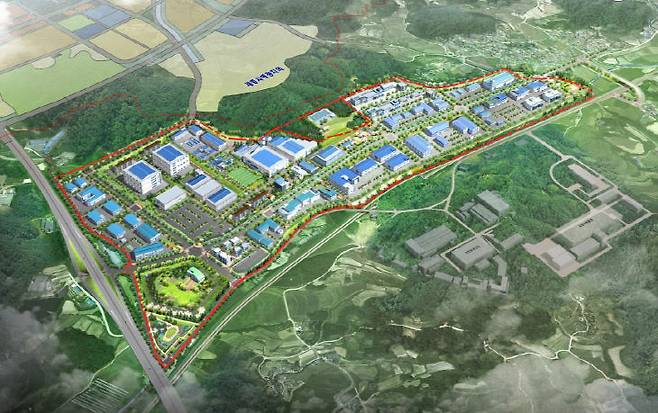 연동면 명학산업단지 조감도. 삼성전기와 HLB 등의 우량 기업들이 포진하고 있다. 사진=세종시 제공.