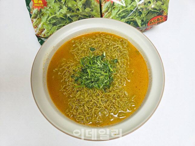 중국의 종합식품기업 바이샹(백상·白象)이 만든 고수라면 (사진=한전진 기자)