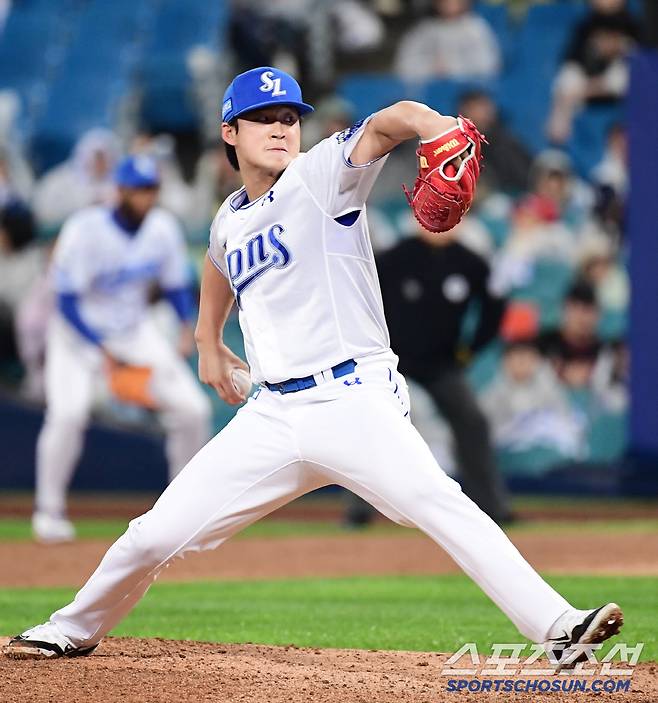 24일 대구 삼성라이온즈파크에서 열린 KBO리그 삼성과 KIA의 경기. 투구하고 있는 삼성 이호성. 대구=송정헌 기자songs@sportschosun.com/2025.05.24/