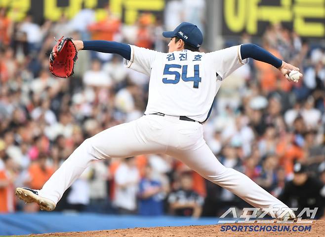 1일 창원 NC파크에서 열린 한화-NC전. 김진호가 투구하고 있다. 창원=정재근 기자 cjg@sportschosun.com/2025.6.1/