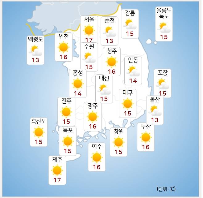 ⓒ기상청: 오늘(1일) 오전 날씨