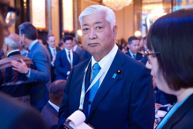 나카타니 겐 일본 방위상이 지난 30일 싱가포르 샹그릴라호텔에서 열린 아시아안보회의에 참석하고 있다. 사진=연합뉴스