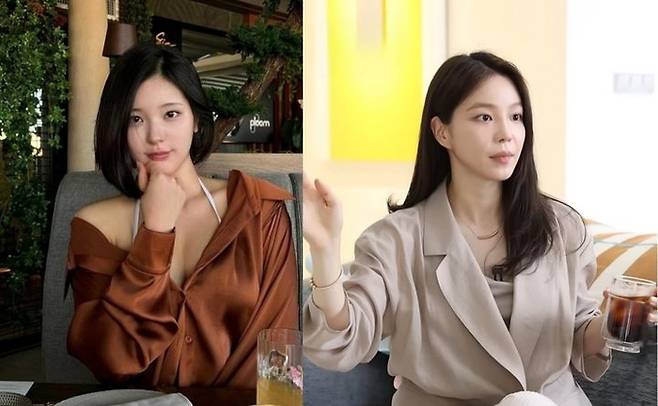 걸그룹 ‘앨리스’ 출신 소희와 배우 겸 사업가 지윤미. 소희 인스타그램, 유튜브 ‘밉지 않은 관종언니’ 화면 캡처