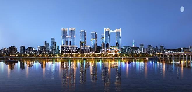 포스코이앤씨가 서울 용산정비창 전면1구역 재개발 사업을 통해 조성하고자 하는 ‘오티에르 용산’ 조감도. [사진출처=포스코이앤씨]