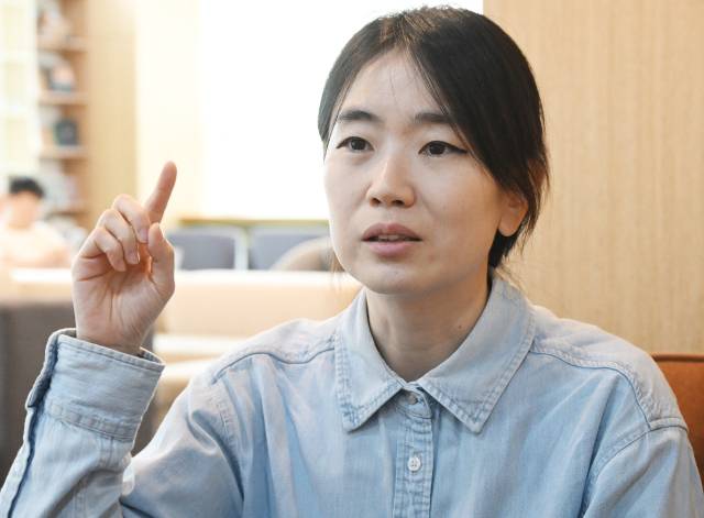 강지영 로보아르테 대표가 조리로봇을 기반으로 창업에 나선 과정을 설명하고 있다. 오승현 기자