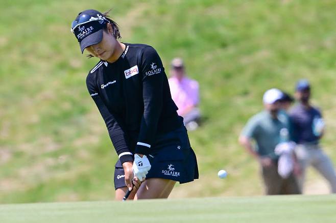 윤이나가 US여자오픈 3라운드 18번홀에 경기하고 있다. (사진=AFPBBNews)