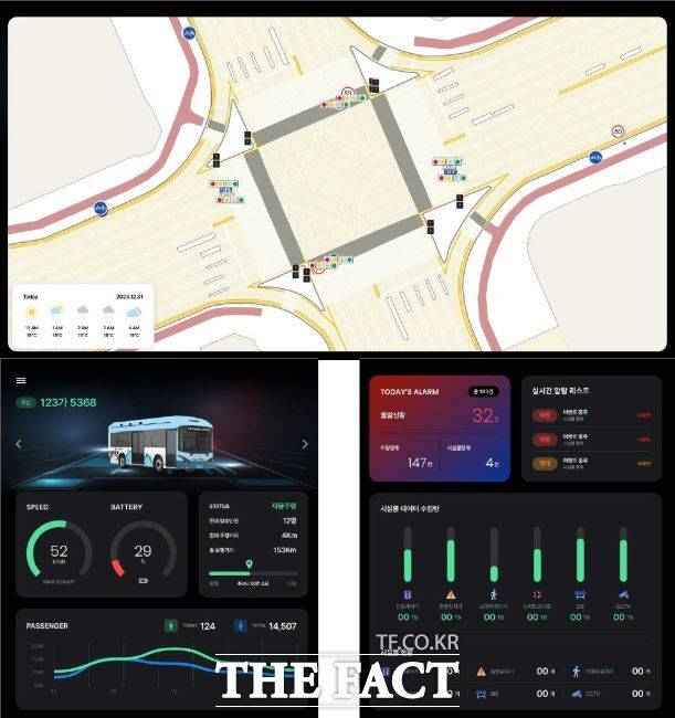안양시 스마트도시통합센터 자율주행버스 운행관제 화면 /안양시