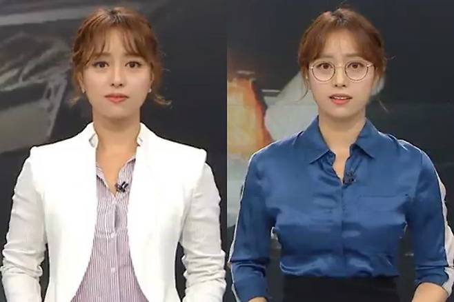 지상파 역사상 최초로 안경을 쓰고 뉴스를 진행한 임현주 아나운서. MBC 뉴스투데이 영상 캡처