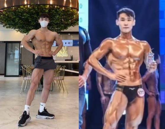 ​다이어트 후 보디빌딩 대회에 참가한 김재한씨./사진=김재한씨 제공