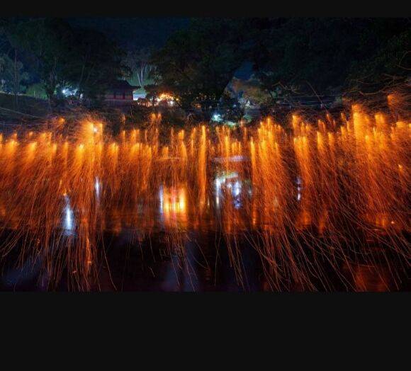 지난달 31일 경남 진주시 금산면 월아산 청곡사학영지에서 열린 '낙화축제' 전경. [사진=청곡사]