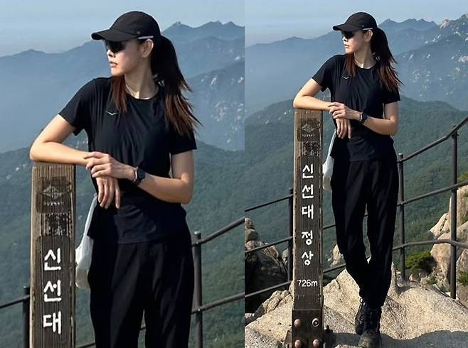 6월 1일, 한혜진은 자신의 SNS를 통해 “신선대 정복”이라는 짧은 멘트와 함께 등산 중 찍은 사진 여러 장을 공개했다. 사진=SNS