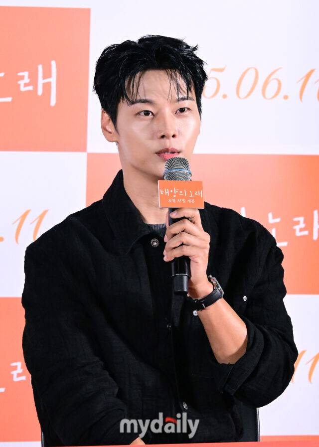 2025년 6월 2일 오후 서울 용산 CGV에서 진해된 영화 '태양의 노래' 언론시사회에서 차학연이 취재진의 질문에 답하고 있다. / 곽경훈 기자