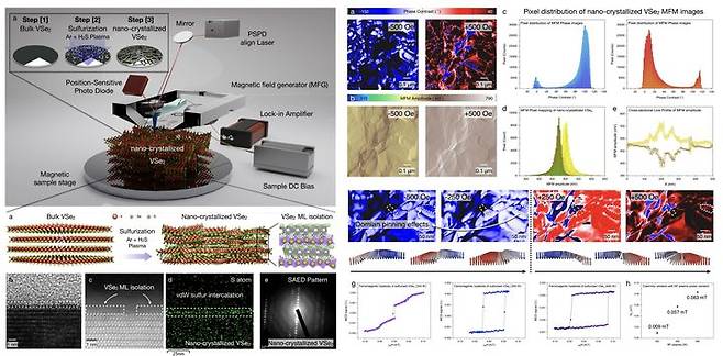 반데르발스단층 격리화로 구현된 상온에서 동작하는 벌크 반데르발스 강자성체(Bulk van der Waals ferromagnet). (사진=성균관대 제공) *재판매 및 DB 금지