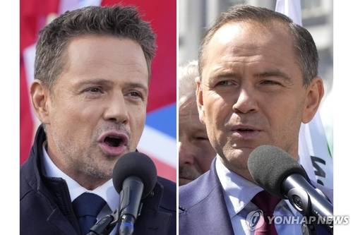 라파우 트샤스코프스키(왼쪽), 카롤 나브로츠키 [AP 연합뉴스 자료사진. 재판매 및 DB 금지]