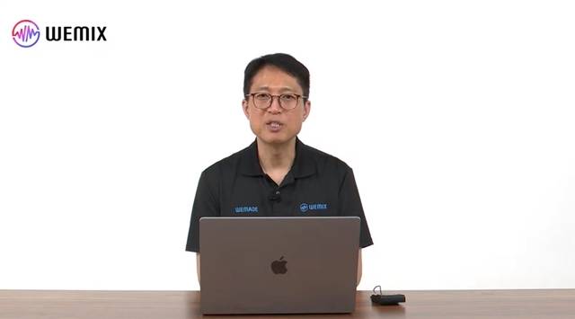 김석환 위믹스재단 대표가 전날 투자자 대상 기자 간담회에서 발언하고 있다. /유튜브 채널 '위믹스' 영상 캡쳐