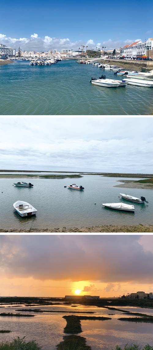 (위로부터) 파로 마리나 전경, 생태 관광의 중심지인 리아 포르모사 자연공원, 리아 포르모사 자연공원에서 바라본 일몰 풍경