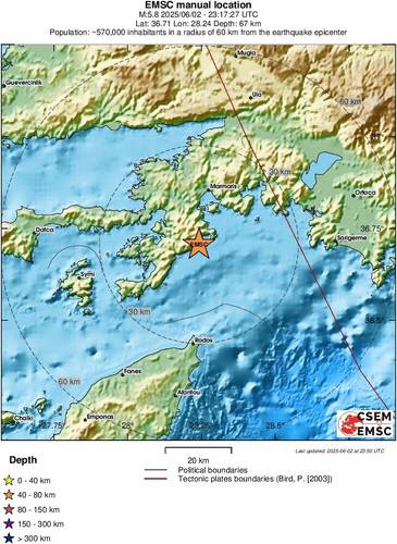 유럽지중해지진센터(EMSC) 지진정보EMSC 홈페이지 캡처. 연합뉴스