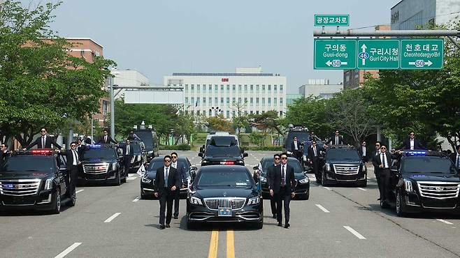 대통령경호처, 취임식 차량 퍼레이드 훈련 2025.5.27 [연합뉴스/대통령실통신사진기자단 제공]