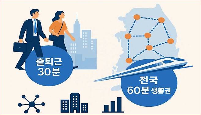 3060 생활권 개념도. 자료 대한교통학회