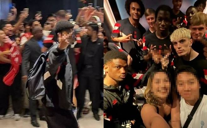 [서울=뉴시스] 손가락 욕설을 하는 아마드 디알로, 맨유 선수단.(사진=엑스 옛 트위터 갈무리) *재판매 및 DB 금지