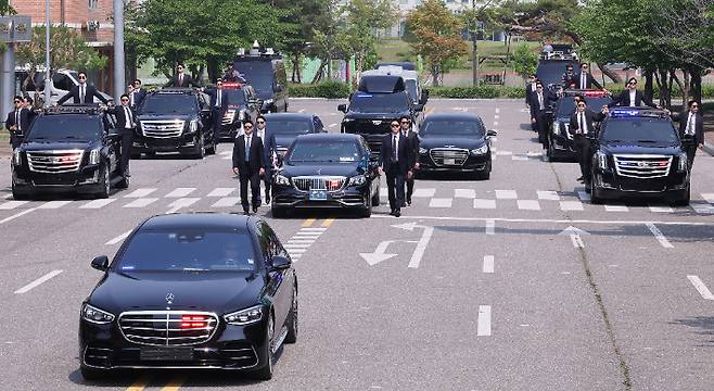 대통령 취임식 차량 퍼레이드 훈련. 연합뉴스