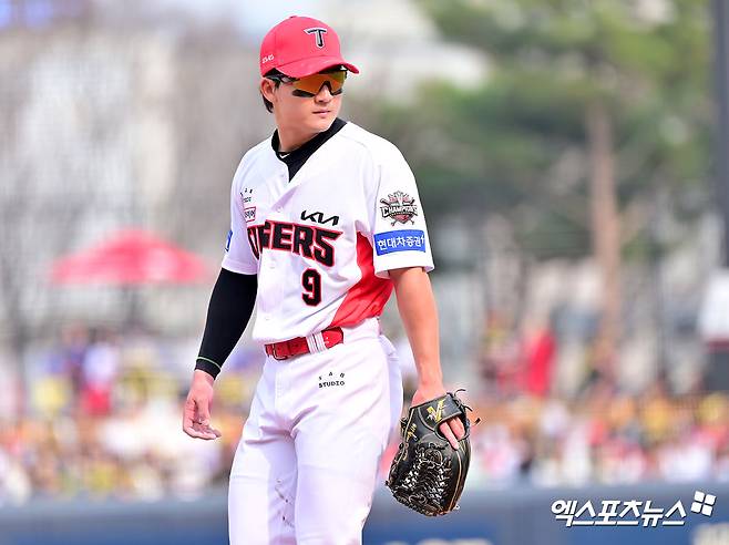 23일 오후 광주기아챔피언스필드에서 열린 '2025 신한 SOL Bank KBO리그' NC 다이노스와 KIA 타이거즈의 경기, KIA 윤도현이 9번 3루수로 선발 출전했다. 엑스포츠뉴스 DB