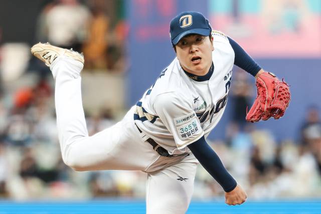 NC 다이노스 투수 손주환이 지난 1일 창원NC파크에서 열린 한화 이글스와의 경기에서 역투하고 있다./NC 다이노스/