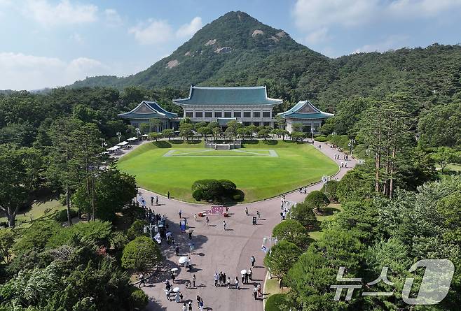 청와대가 다시 대통령 집무실로 변경될 예정인 가운데 이재명 제21대 대통령은 당분간 용산 대통령실을 집무실로 사용한다.  2025.6.3/뉴스1 ⓒ News1 박지혜 기자