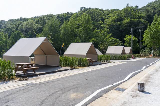 성남 율동공원 오토캠핑장 데크사이트(텐트)