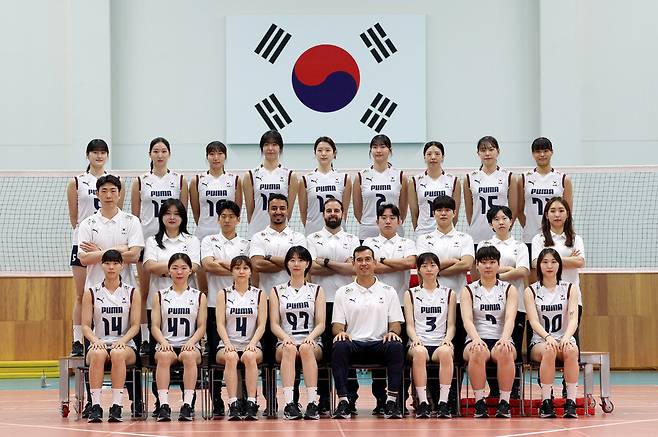 한국 여자 배구 대표팀. 대한배구협회 제공