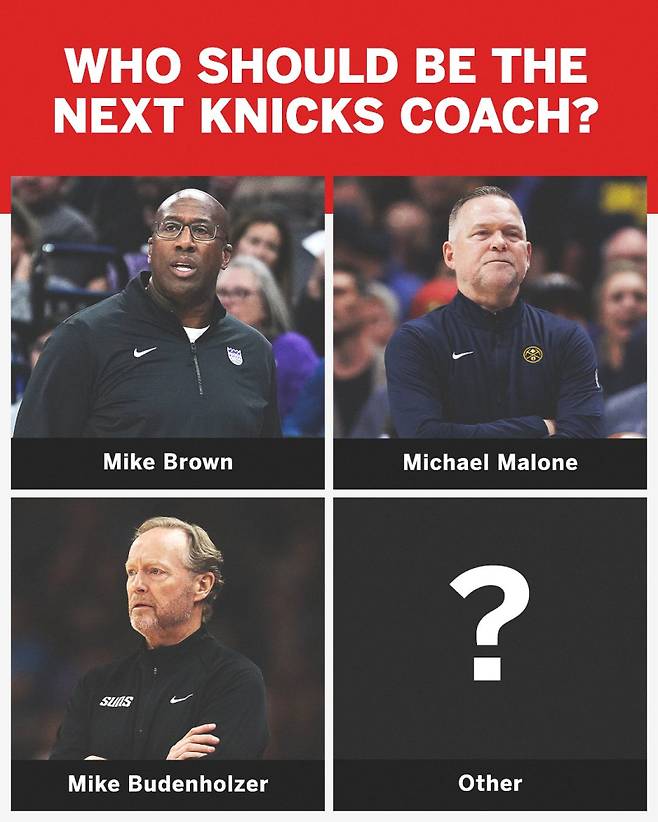 티보듀 감독의 후임으로 언급되고 있는 브라운, 말론, 부덴홀저 감독. 사진=ESPN SNS