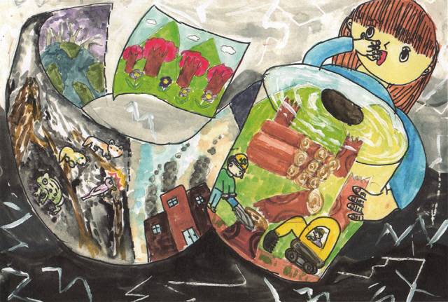 ▲ 춘천 성림초 이소민 학생의 ‘줄어드는 깨끗한 공기’