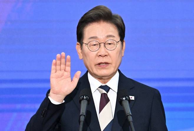 이재명 대통령이 서울 여의도 국회에서 제21대 대통령 취임 선서를 하고 있다. 사진=뉴스1