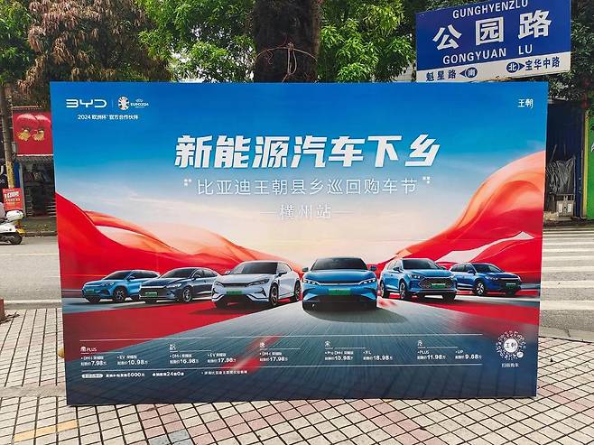 작년 BYD의 전기차 하향 포스터/사진=중국 인터넷